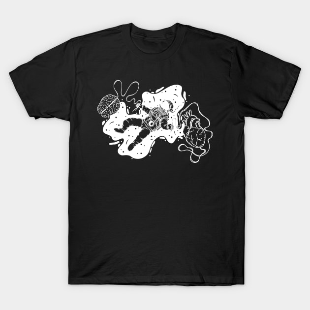 Between Space x White T-Shirt by P7 illustrations 